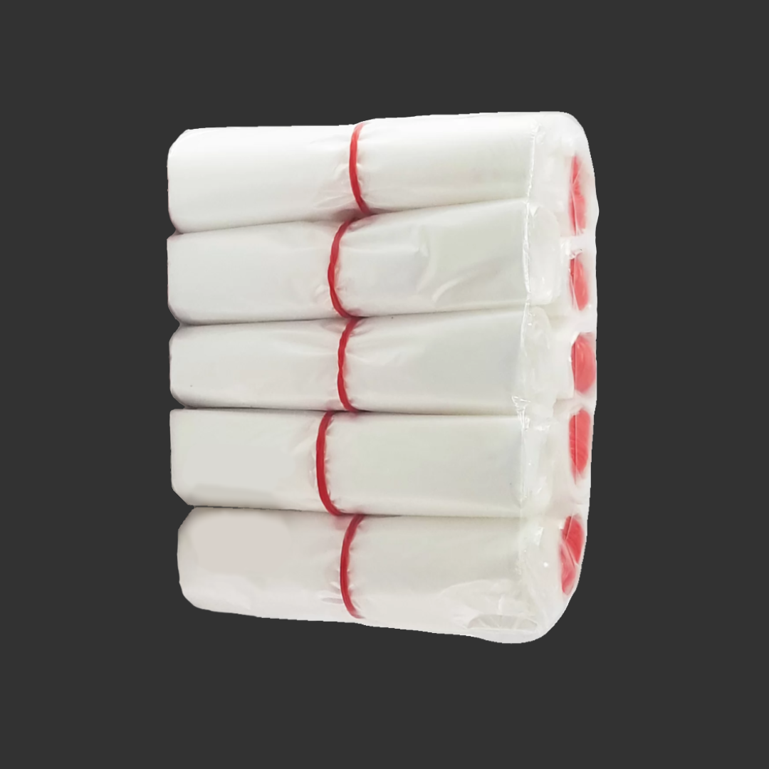 DISPOSABLE PLASTIC STRING BAGS | JUICE PETTY - 4"x 6.5" | FEN PETTY - 5"x 7.5"