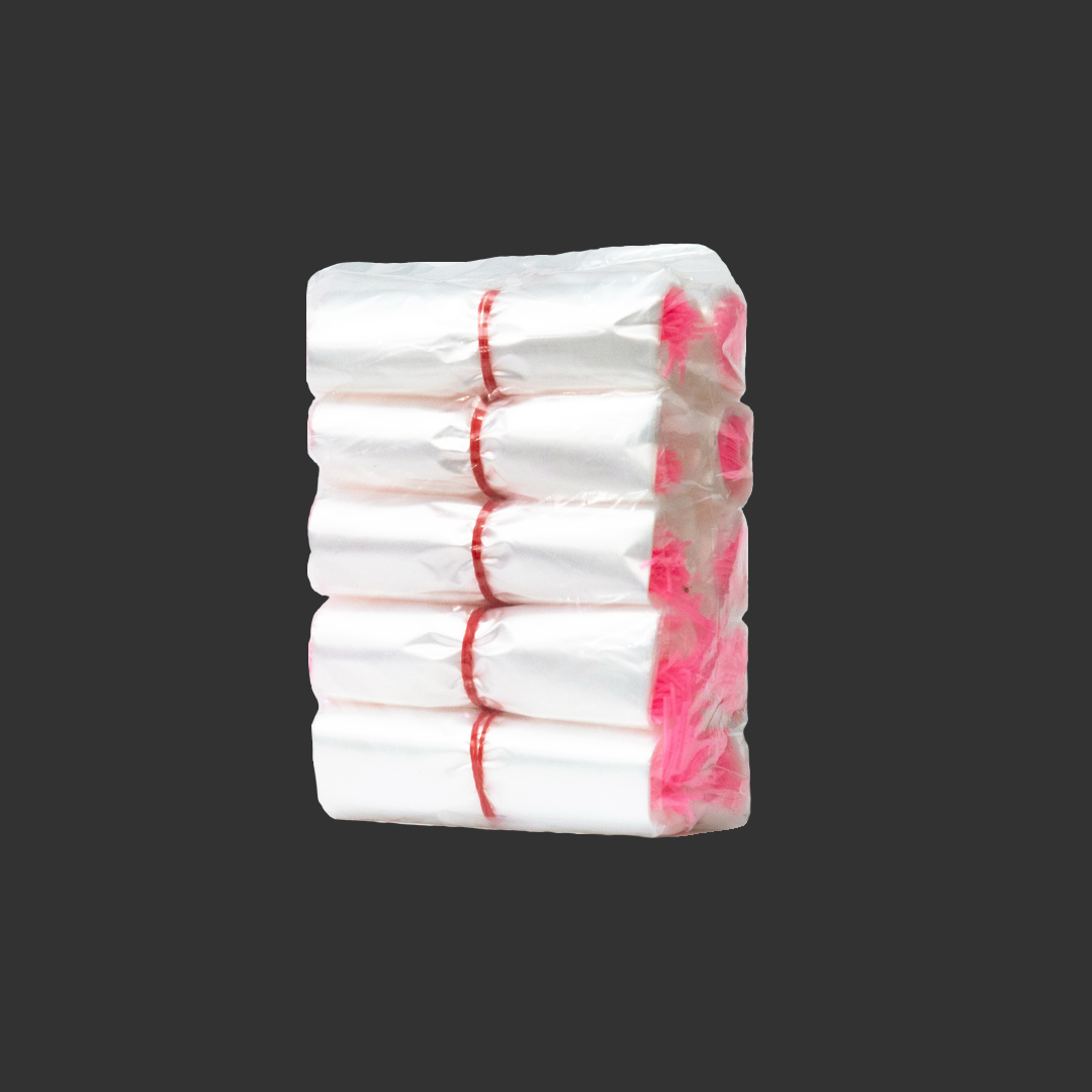 DISPOSABLE PLASTIC STRING BAGS | JUICE PETTY - 4"x 6.5" | FEN PETTY - 5"x 7.5"